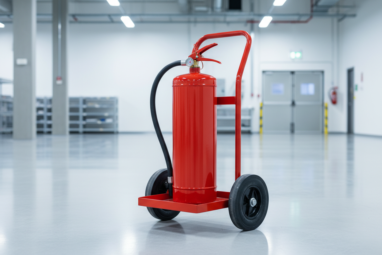 Extintores móviles sobre carro